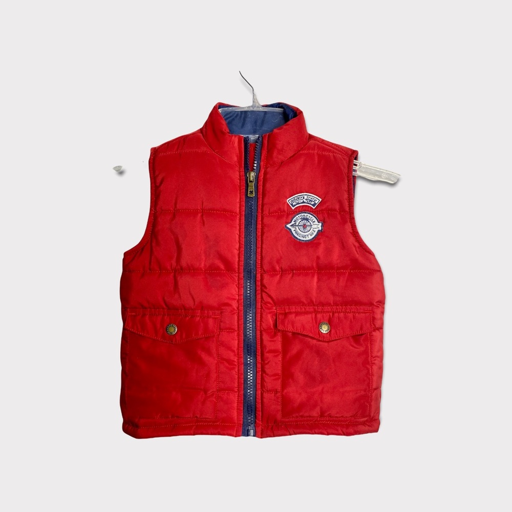Lucky Brand Puffer Vest Toddler Boys 24M  24 Months Jacket Red Full Zip Pockets